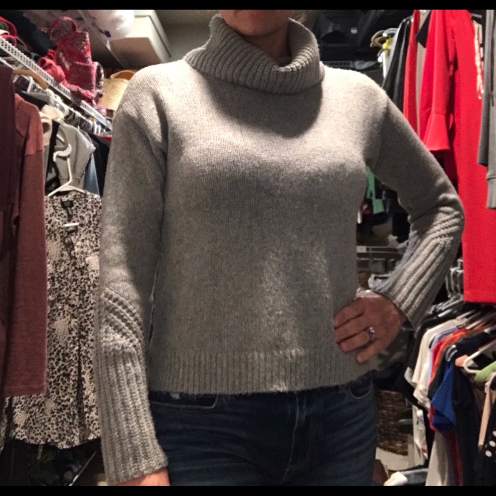 WHBM grey sweater, size small, loose turtleneck